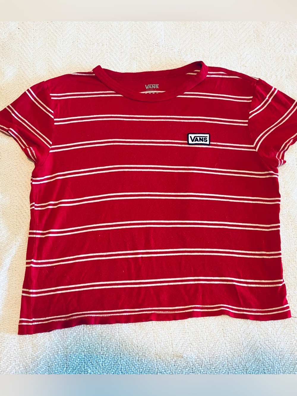 Vans Red & White Striped Short-Sleeve Tee